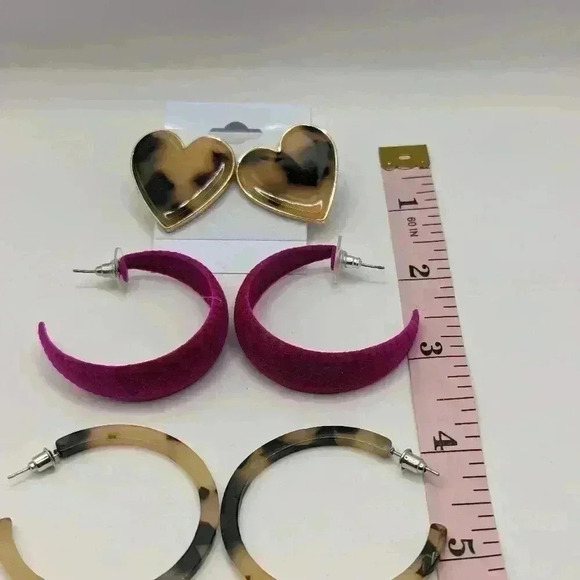 Sugarfix by Baublebar Tortoise Heart Earring + 2 boutique brand bundle of 3 - Picture 2 of 6